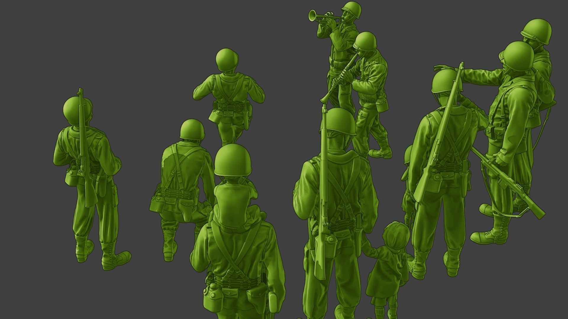 American soldiers ww2 A15 Pack 1 3D Model Collection_31