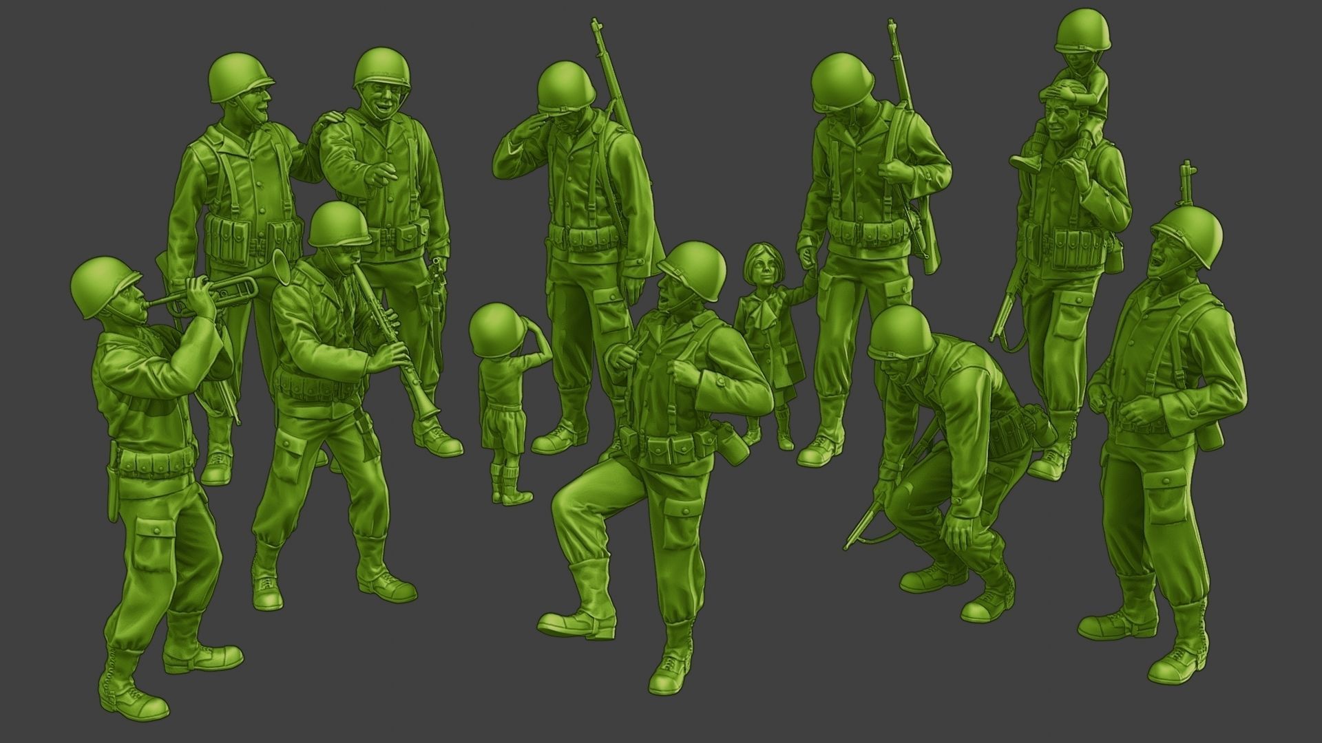 American soldiers ww2 A15 Pack 1 3D Model Collection_22