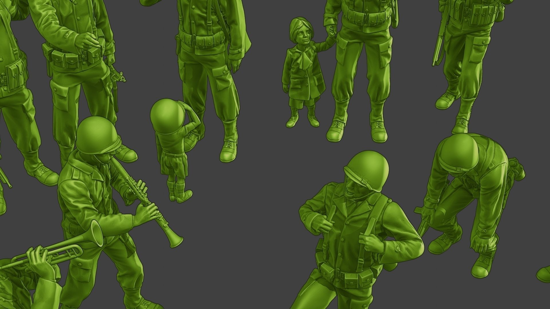 American soldiers ww2 A15 Pack 1 3D Model Collection_28