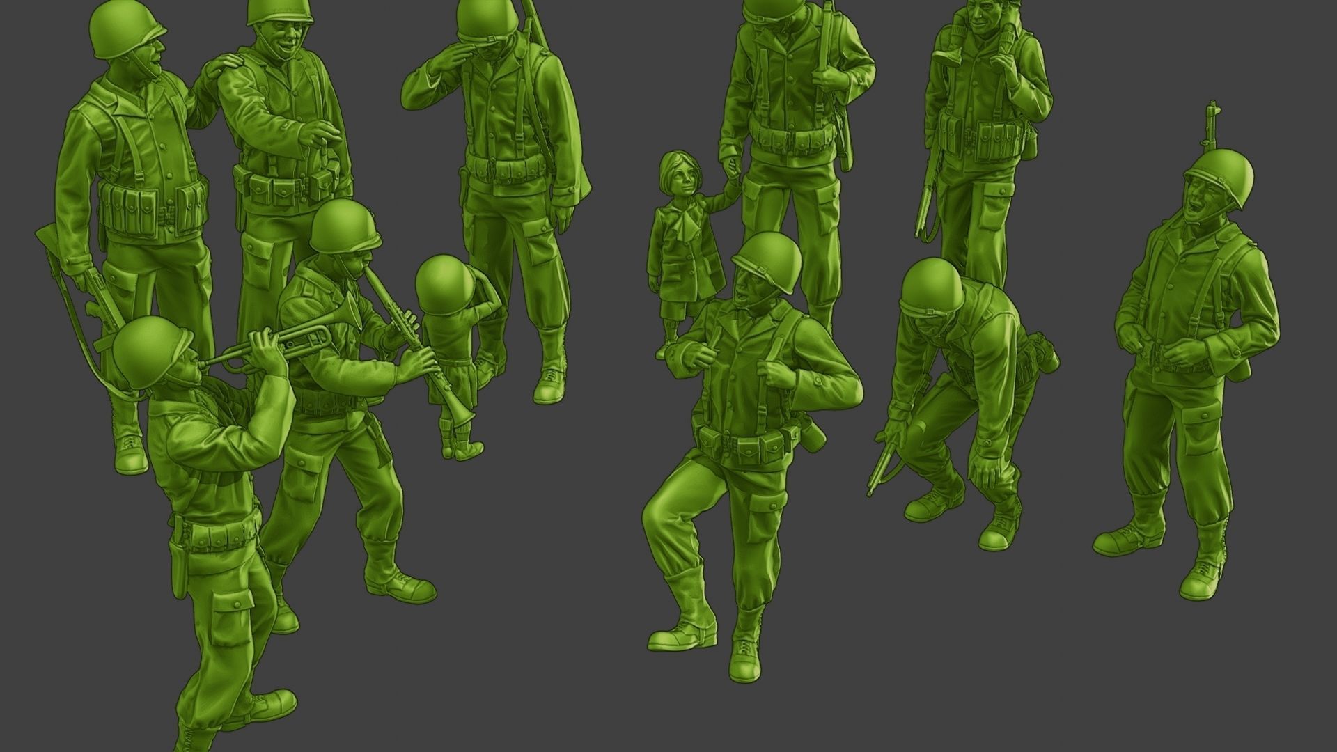 American soldiers ww2 A15 Pack 1 3D Model Collection_33