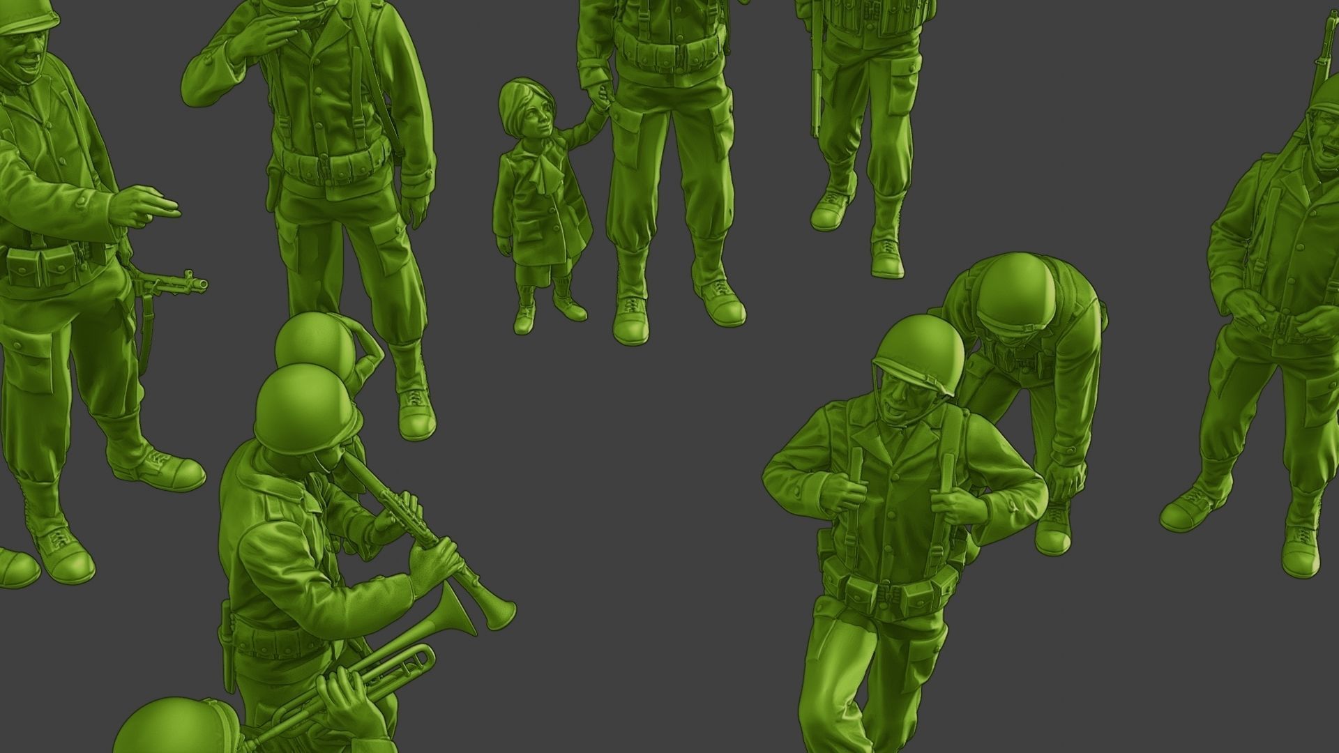 American soldiers ww2 A15 Pack 1 3D Model Collection_17