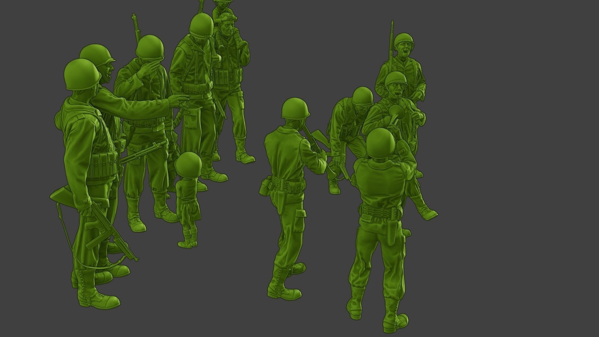 American soldiers ww2 A15 Pack 1 3D Model Collection_24