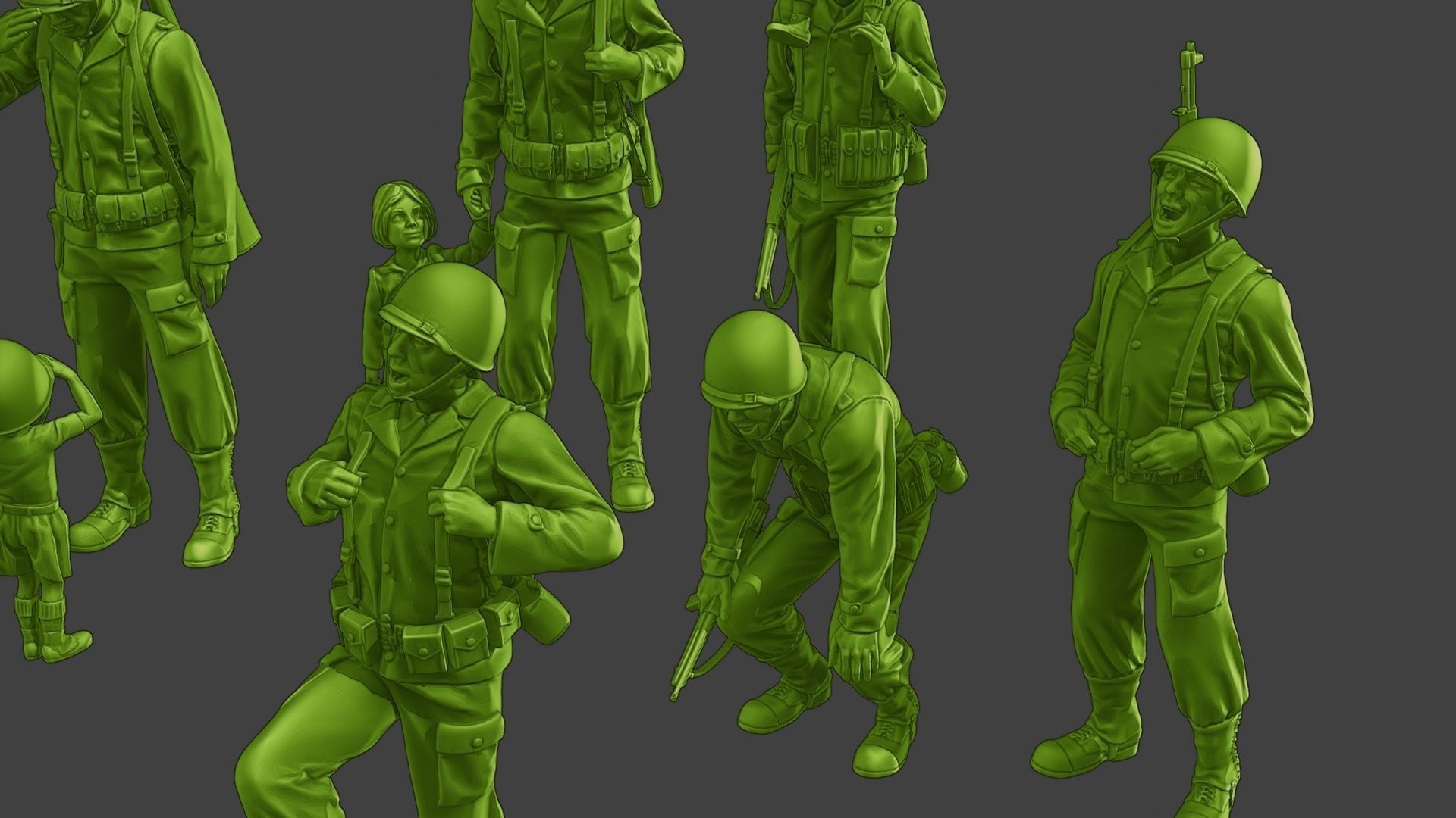 American soldiers ww2 A15 Pack 1 3D Model Collection_32