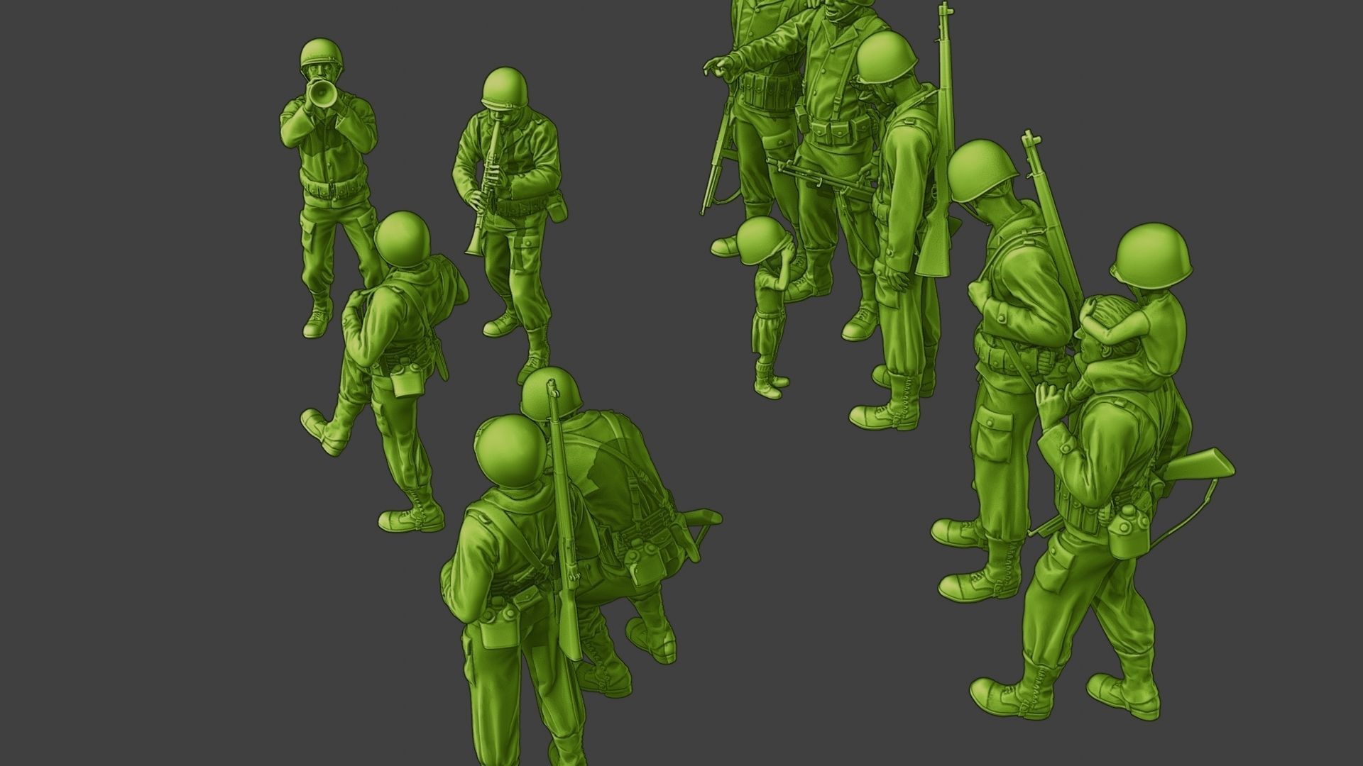 American soldiers ww2 A15 Pack 1 3D Model Collection_25