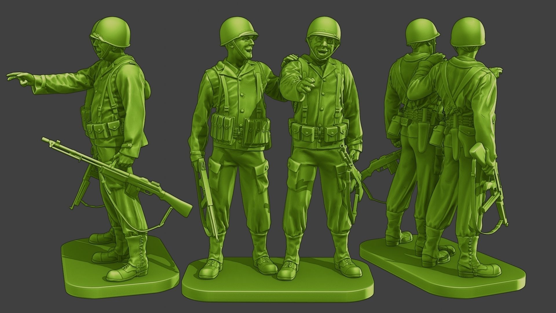American soldiers ww2 A15 Pack 1 3D Model Collection_6