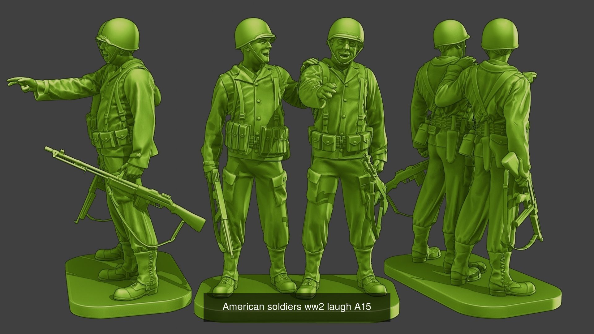 American soldiers ww2 A15 Pack 1 3D Model Collection_23