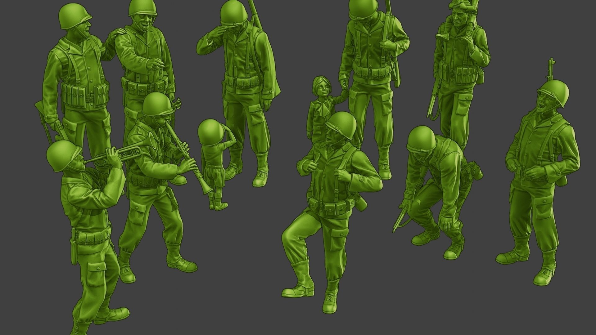American soldiers ww2 A15 Pack 1 3D Model Collection_19
