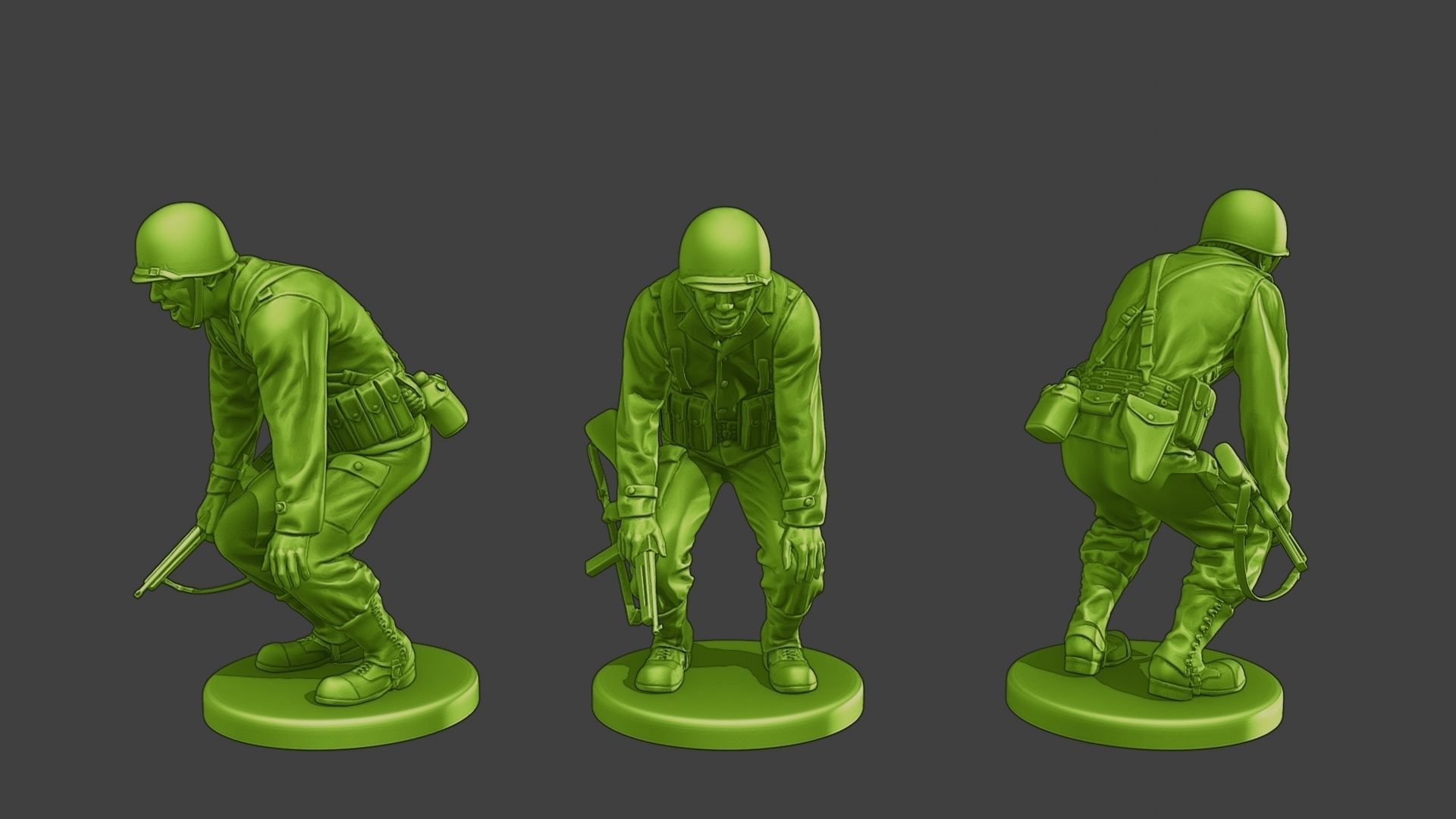 American soldiers ww2 A15 Pack 1 3D Model Collection_7