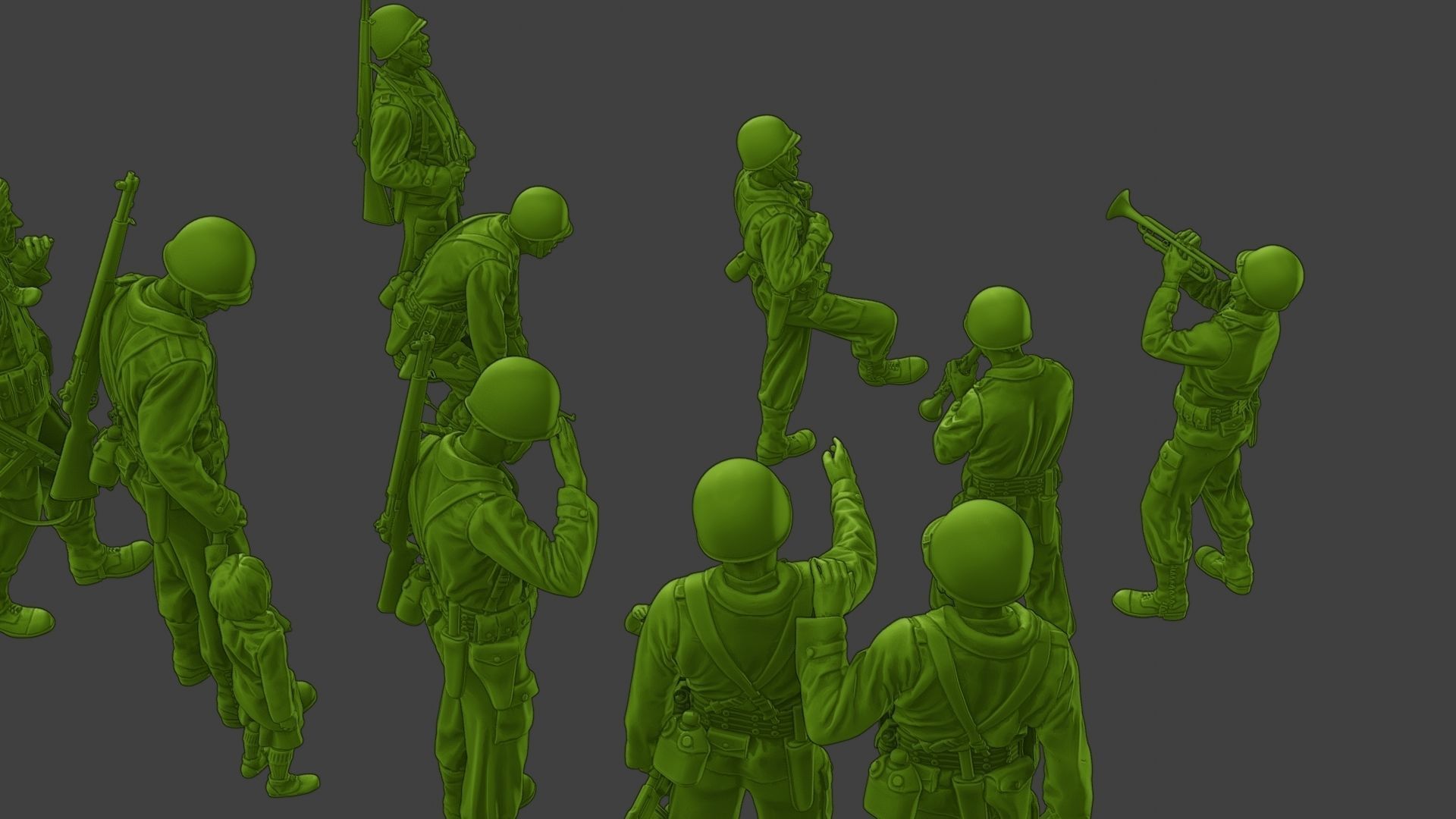 American soldiers ww2 A15 Pack 1 3D Model Collection_15