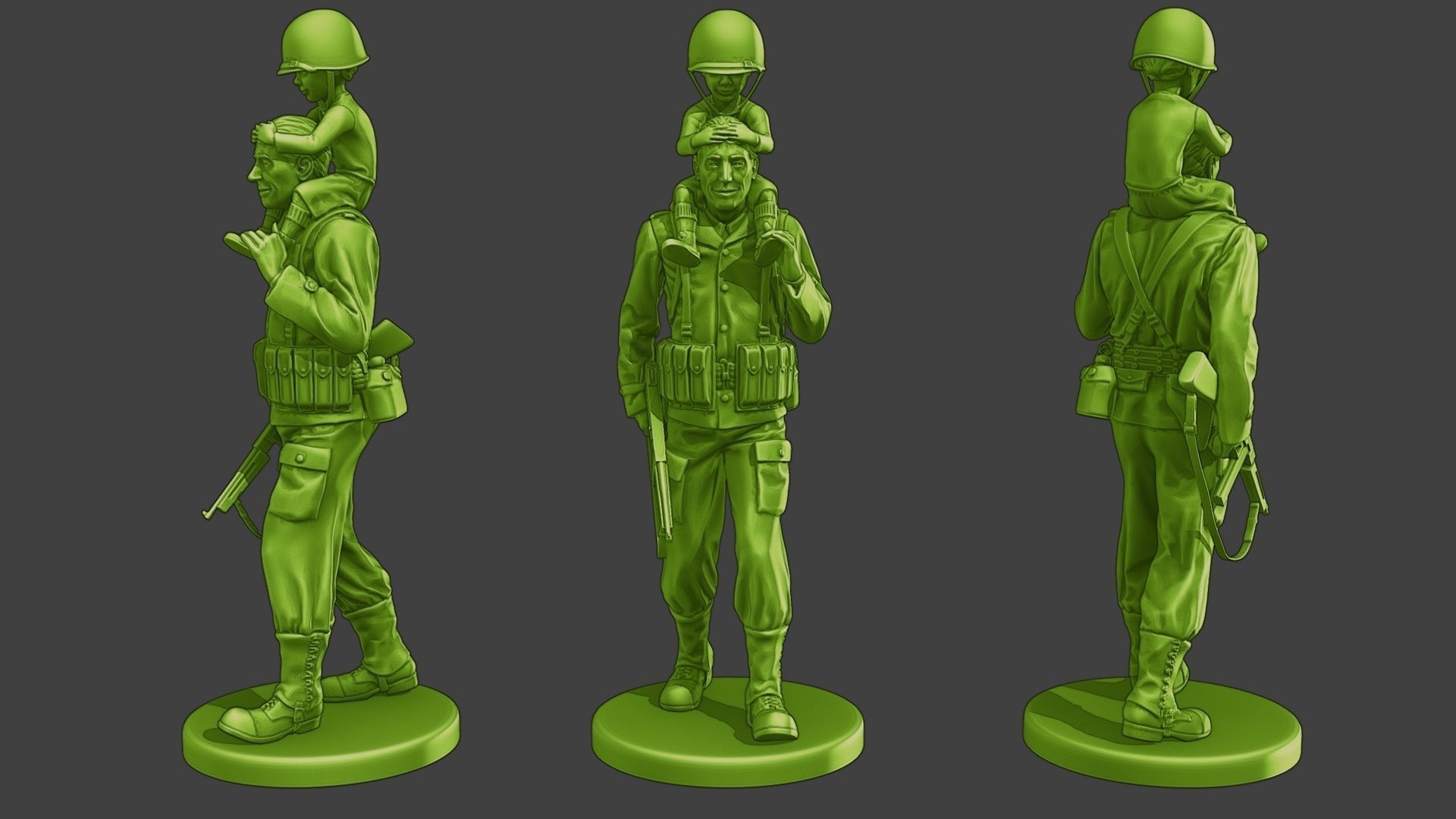 American soldiers ww2 A15 Pack 1 3D Model Collection_5