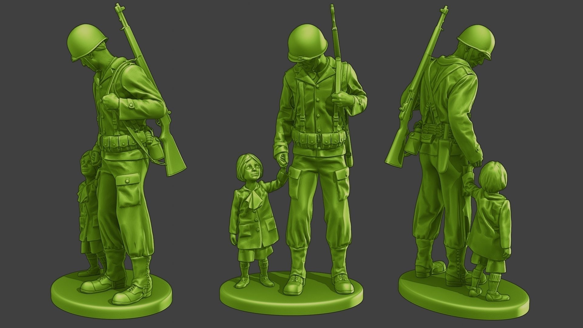 American soldiers ww2 A15 Pack 1 3D Model Collection_4