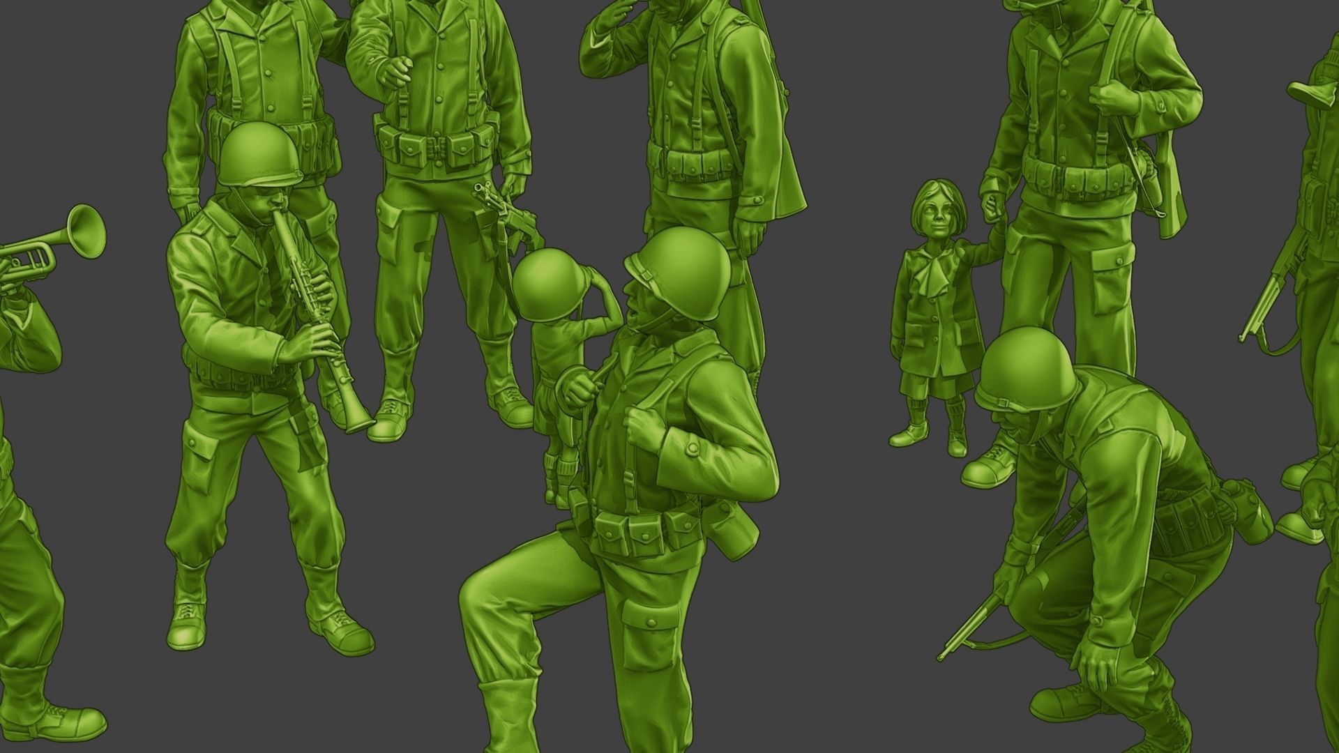 American soldiers ww2 A15 Pack 1 3D Model Collection_13
