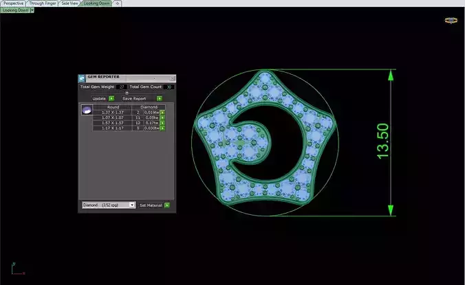 pendant computer screen showing design