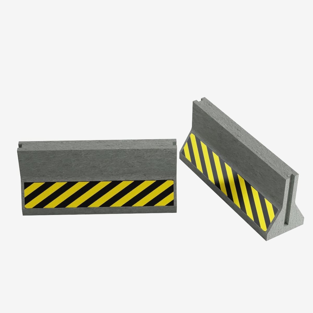 Concrete Barrier  Low-poly 3D model_7