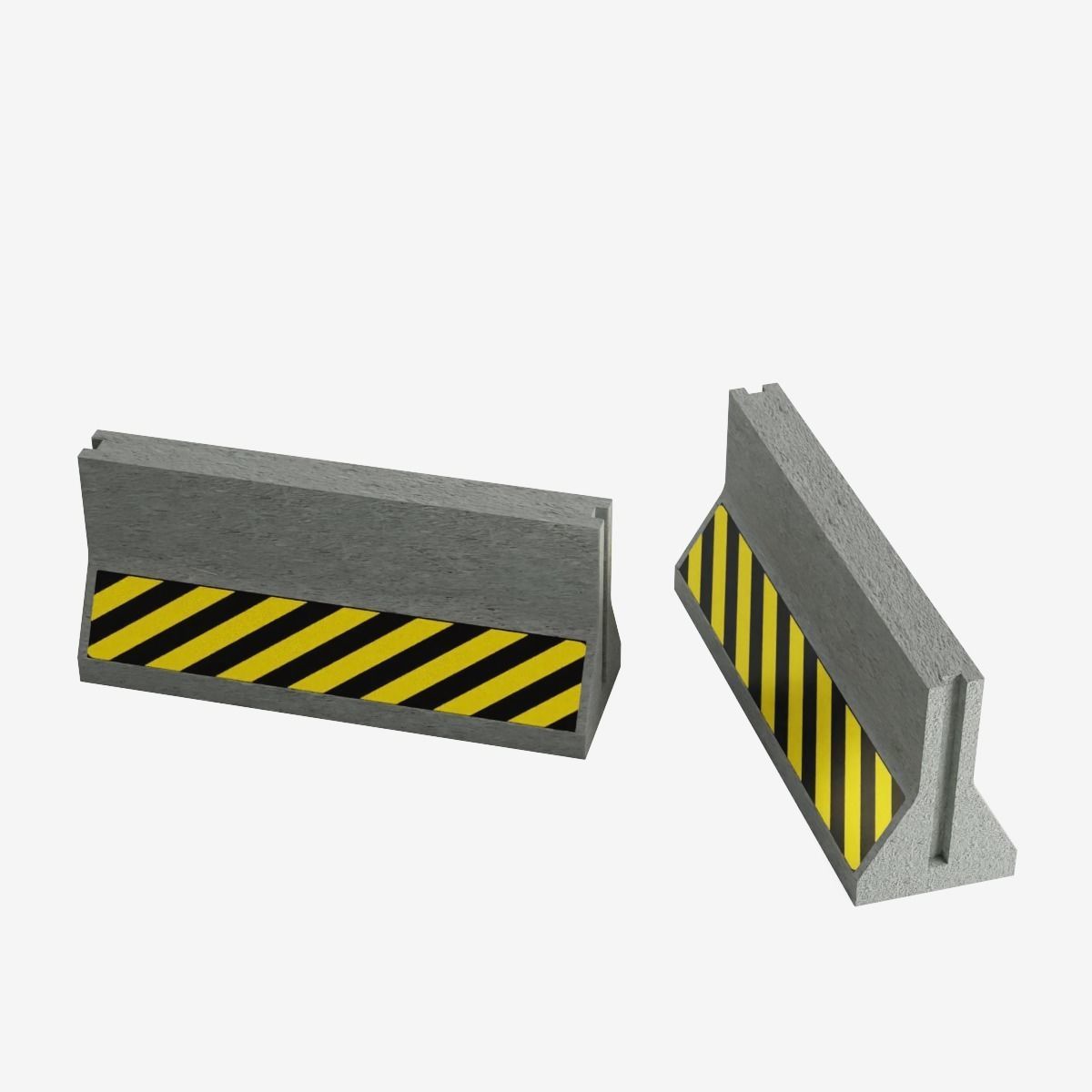 Concrete Barrier  Low-poly 3D model_8