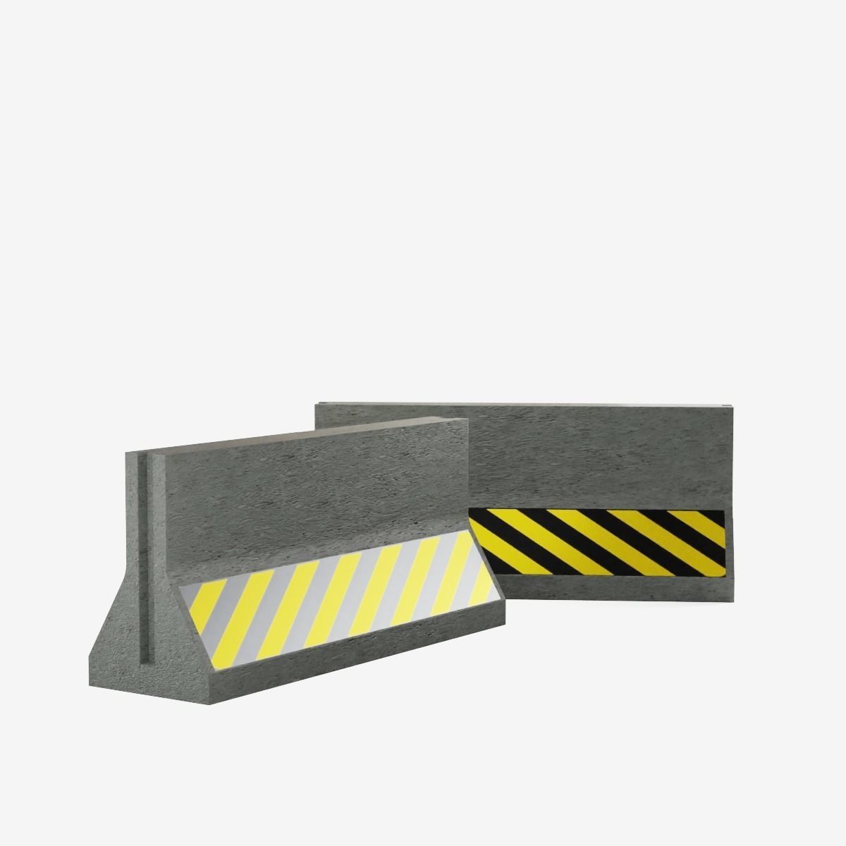 Concrete Barrier  Low-poly 3D model_3
