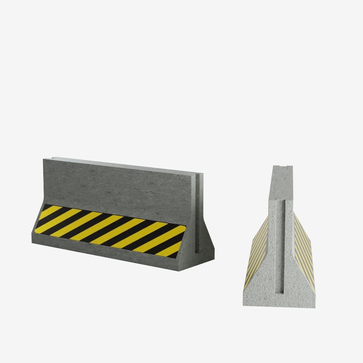 Concrete Barrier  Low-poly 3D model_5