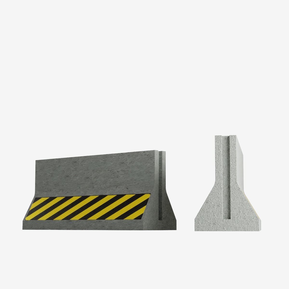 Concrete Barrier  Low-poly 3D model_10