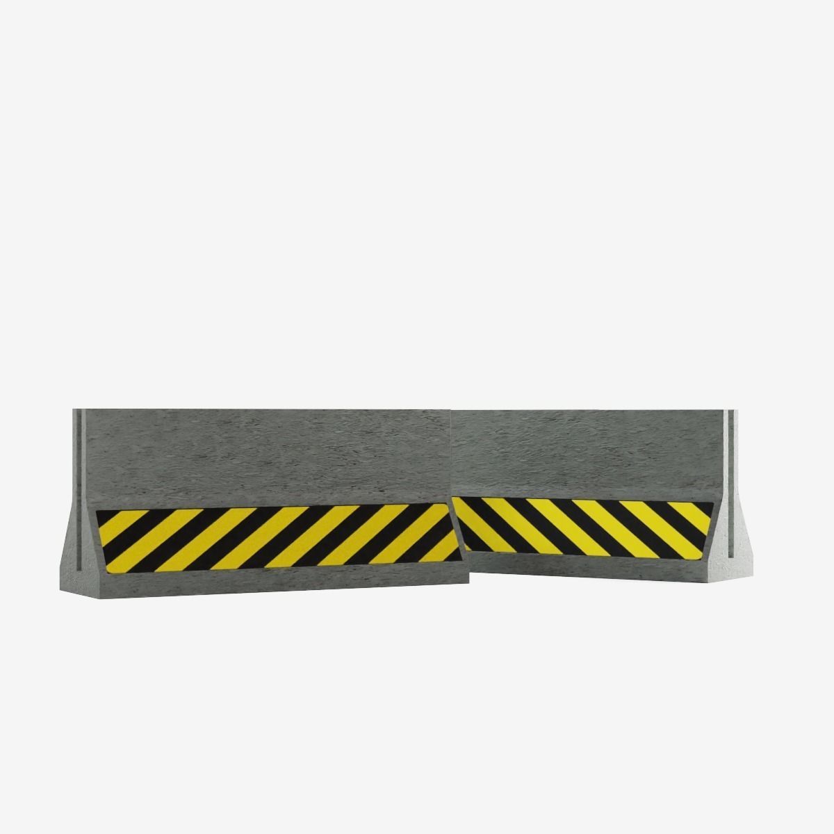 Concrete Barrier  Low-poly 3D model_2