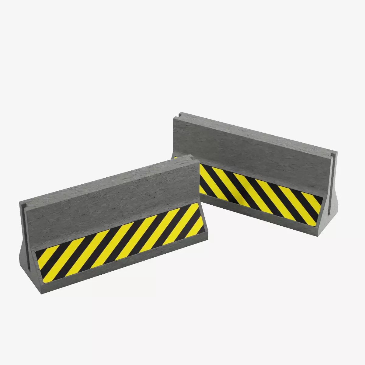 Concrete Barrier  Low-poly 3D model_0