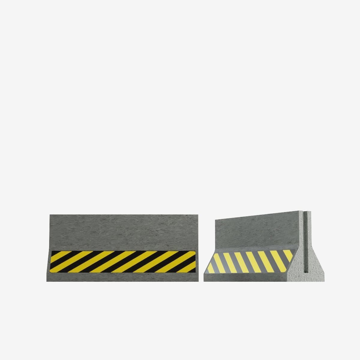 Concrete Barrier  Low-poly 3D model_11