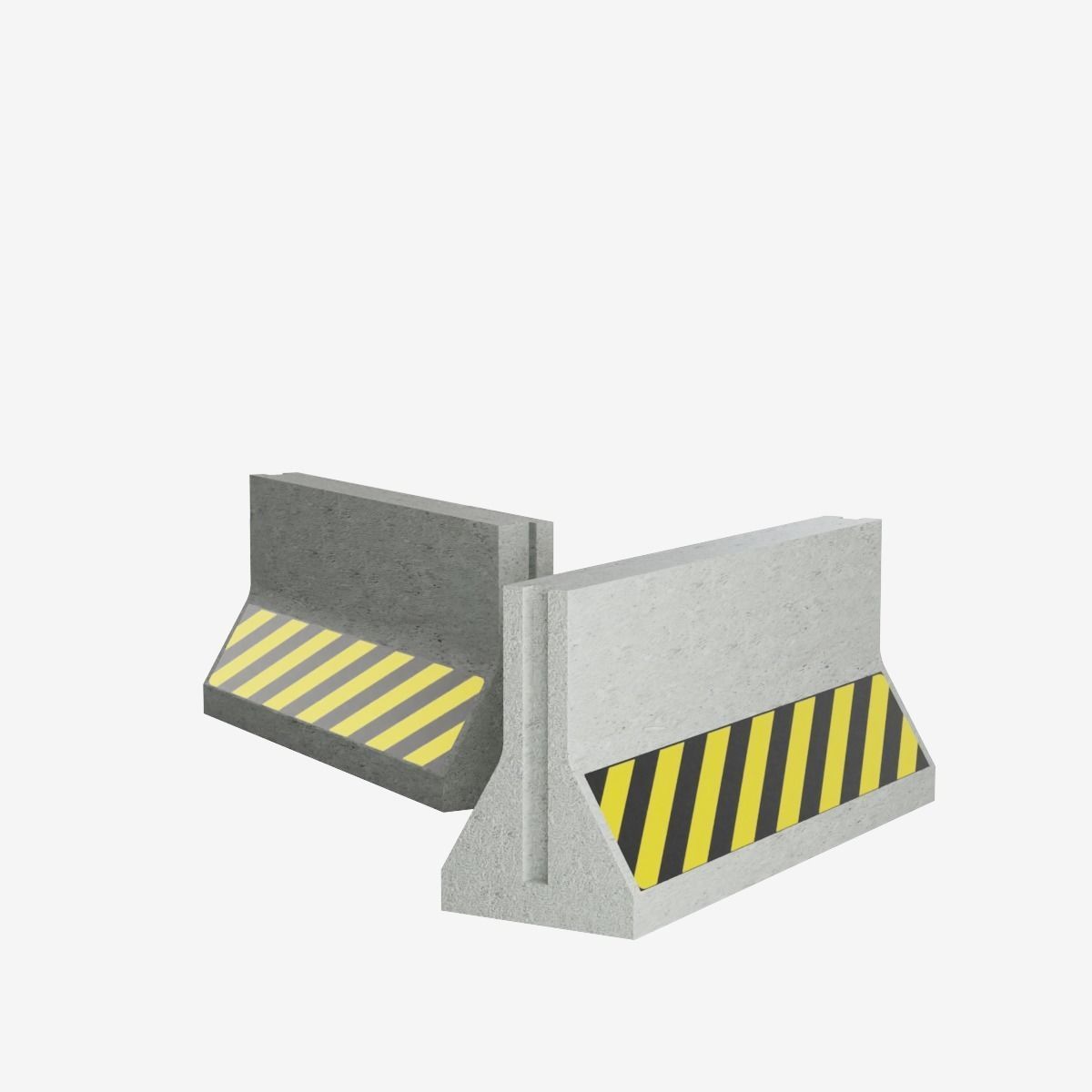 Concrete Barrier  Low-poly 3D model_4