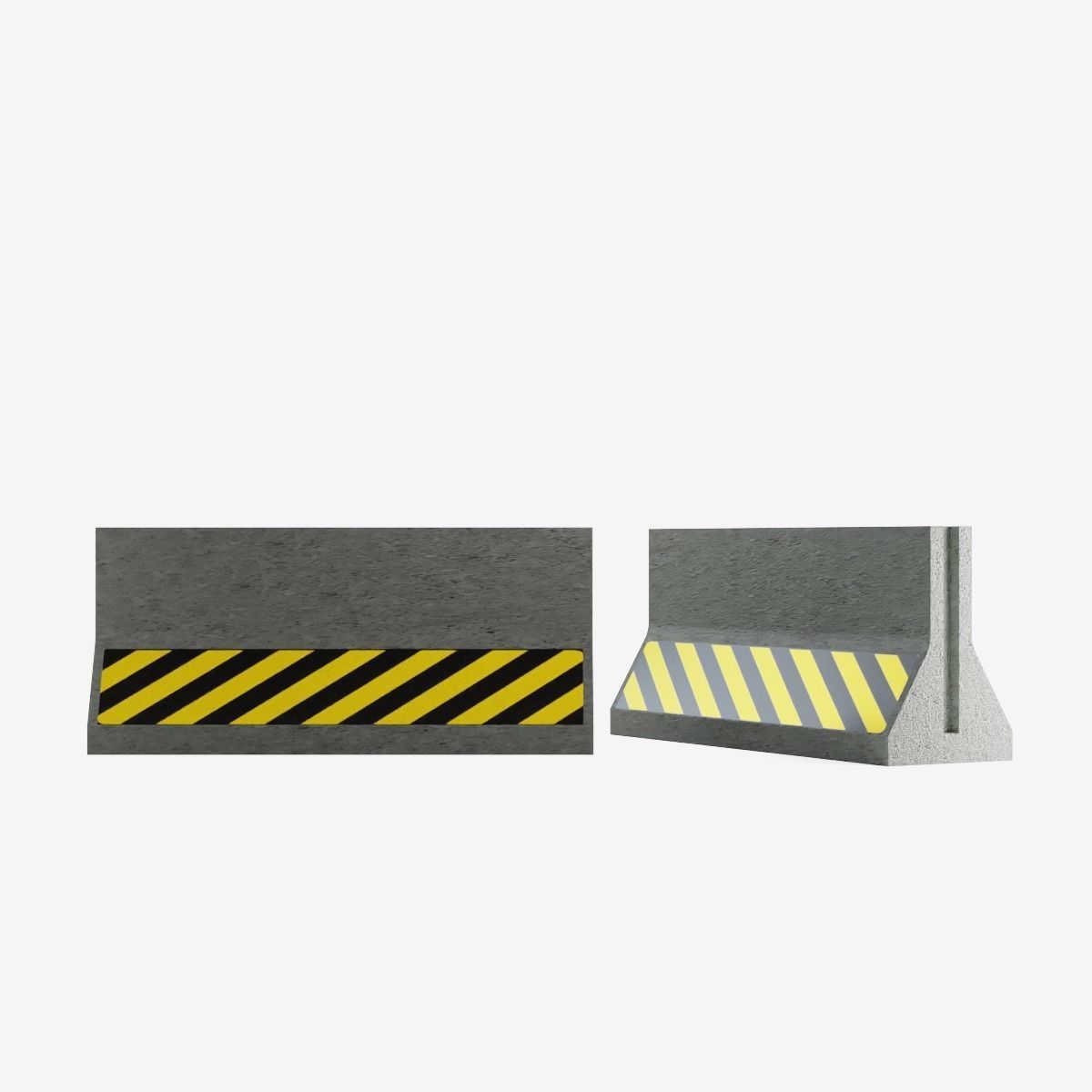 Concrete Barrier  Low-poly 3D model_1