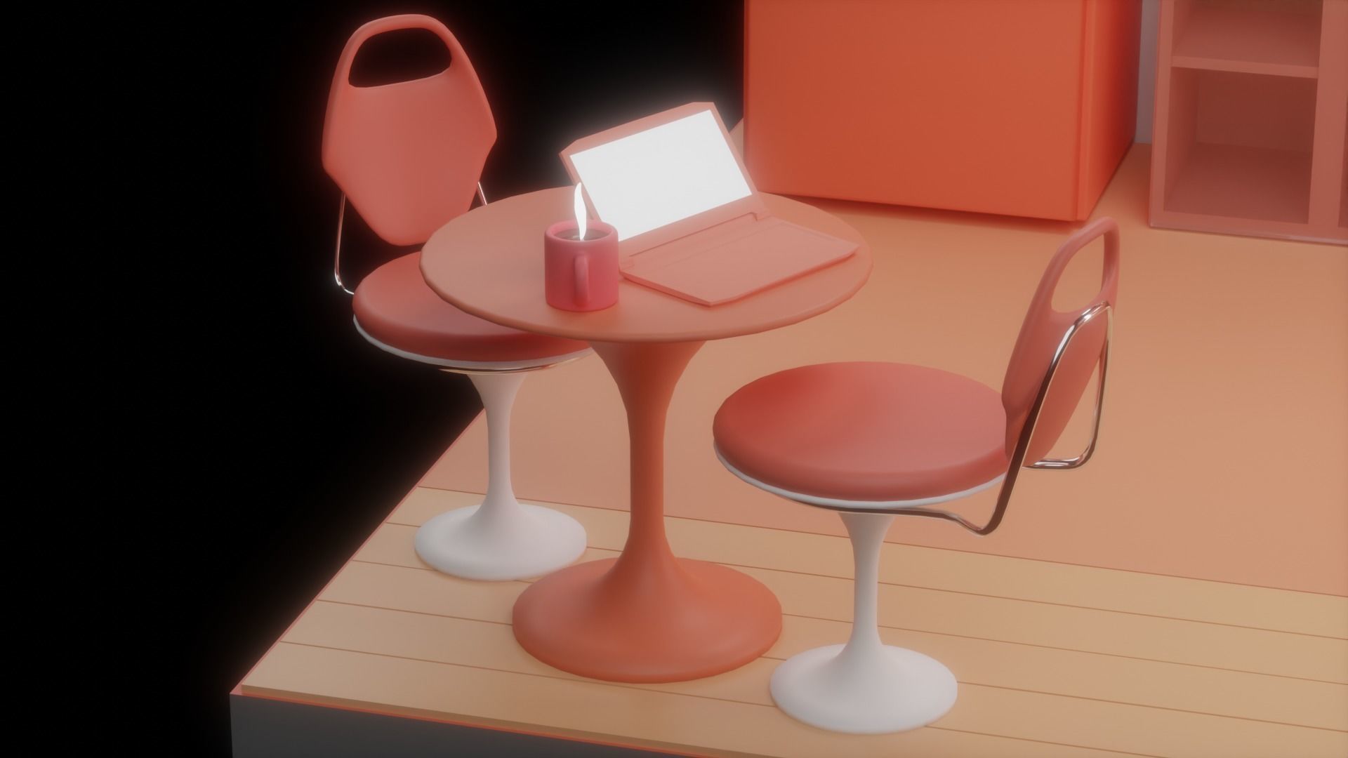 Isometric Lowpoly Future Kitchen Room  Low-poly 3D model_9