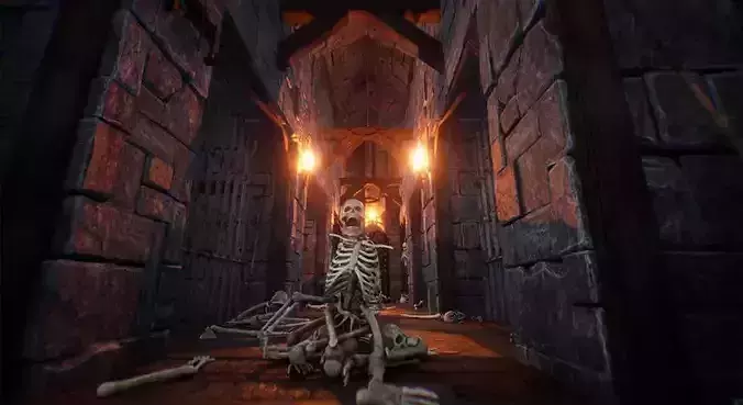 Dungeon Skeletons  30 Assets Low-poly 3D model