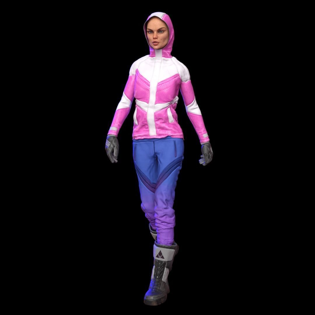 SKI GIRL 4 3D print model_4