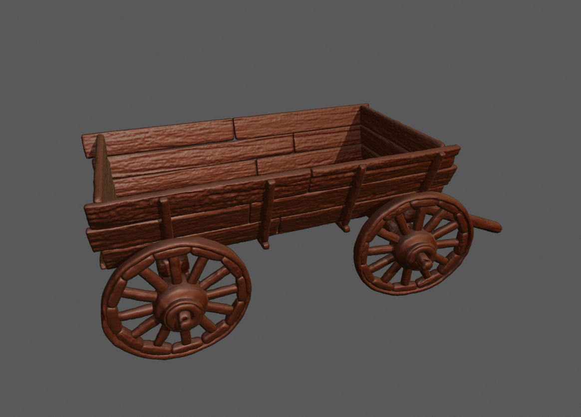 Carriage 3D Print wooden wagon 3D print model_5