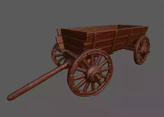 Carriage 3D Print wooden wagon 3D print model