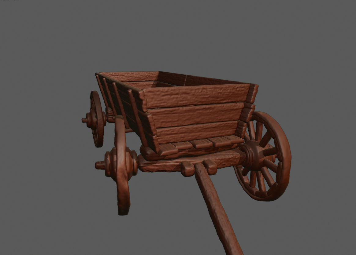 Carriage 3D Print wooden wagon 3D print model_3