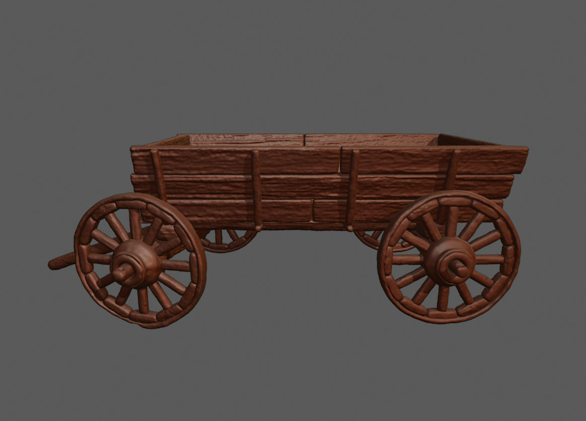 Carriage 3D Print wooden wagon 3D print model_1
