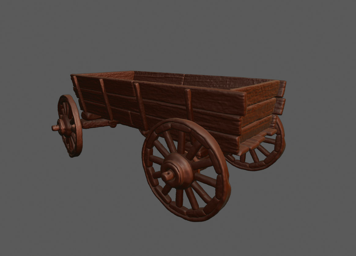 Carriage 3D Print wooden wagon 3D print model_2