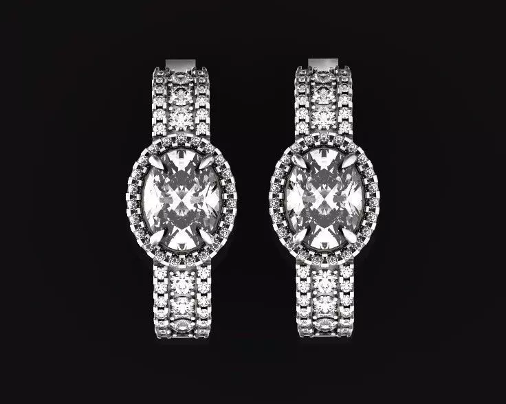 earrings Le Vian oval cut 765 3D print model