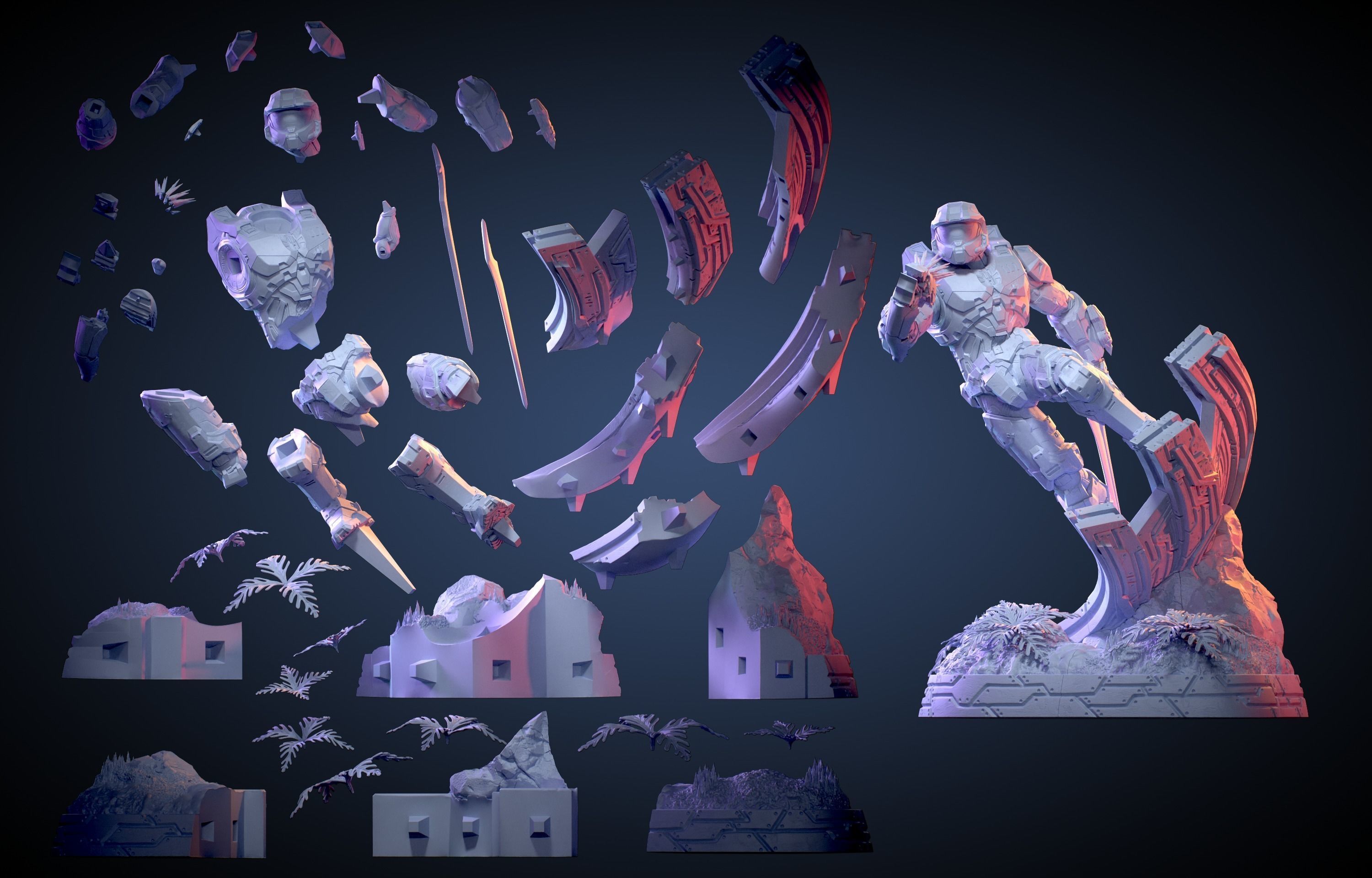 Halo Infinite Fanart - Master Chief 3d print figurine 3D print model_12