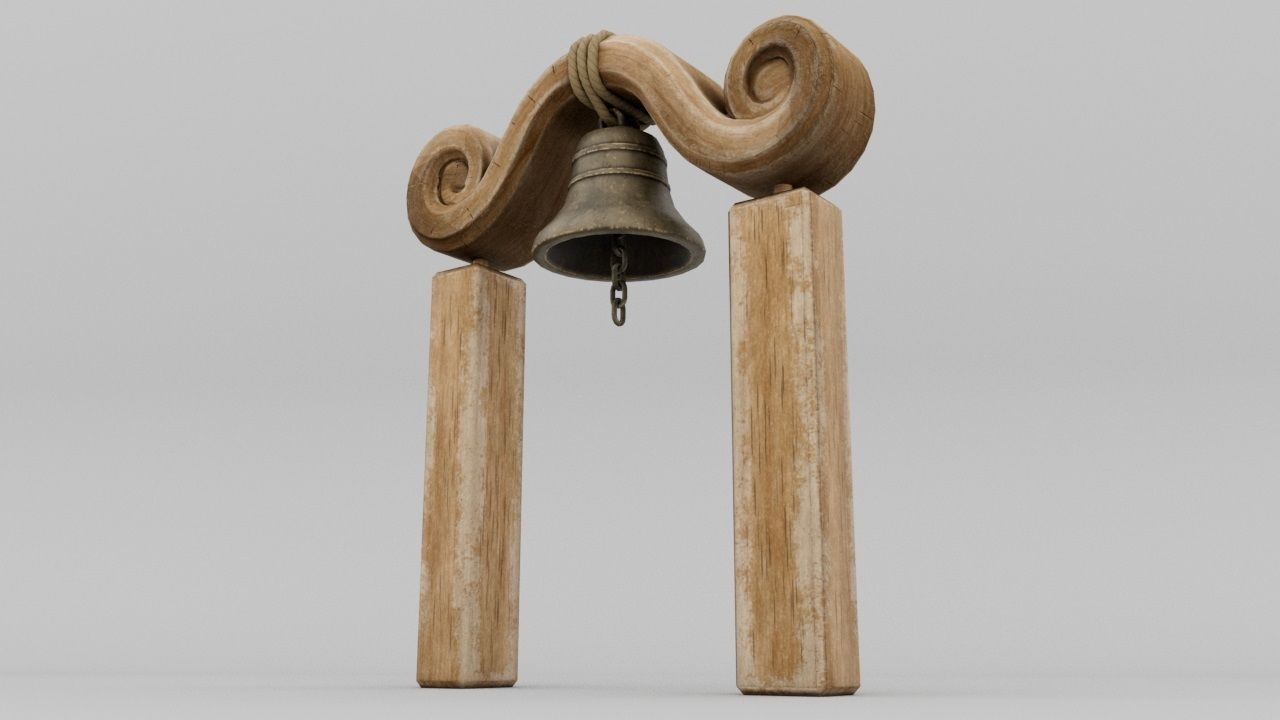 Ships bell Low-poly 3D model_4
