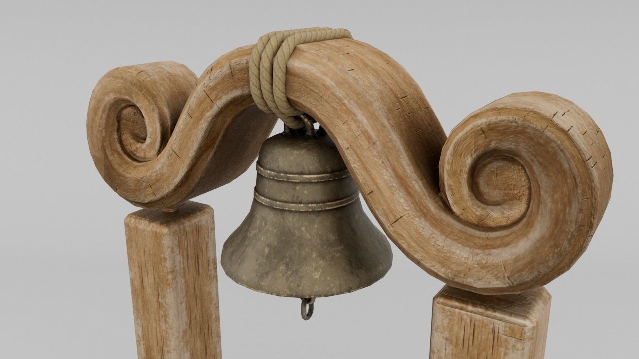Ships bell Low-poly 3D model_1
