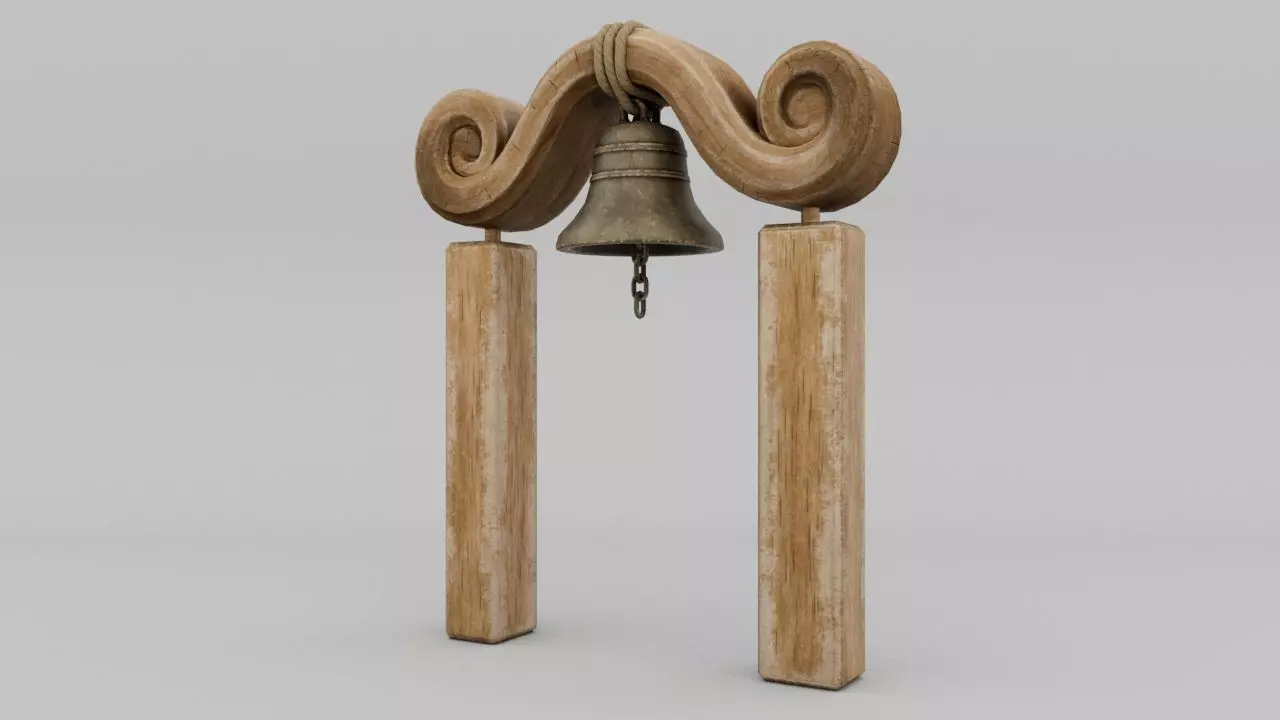 Ships bell Low-poly 3D model_0