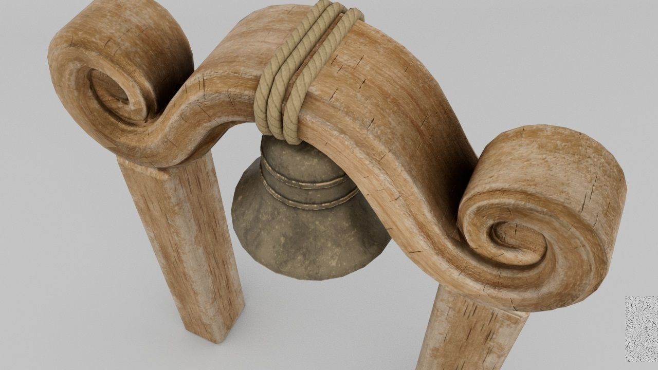 Ships bell Low-poly 3D model_2