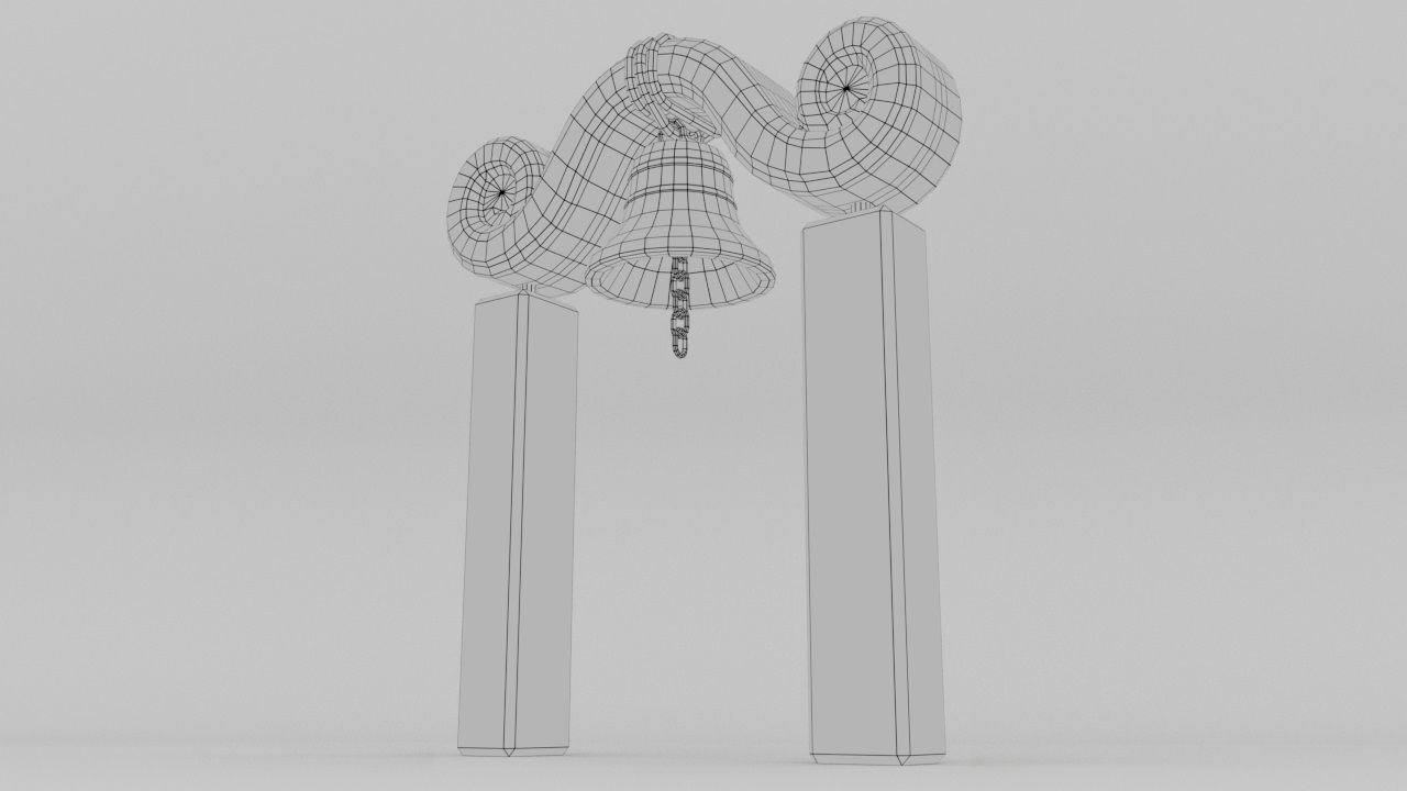 Ships bell Low-poly 3D model_5