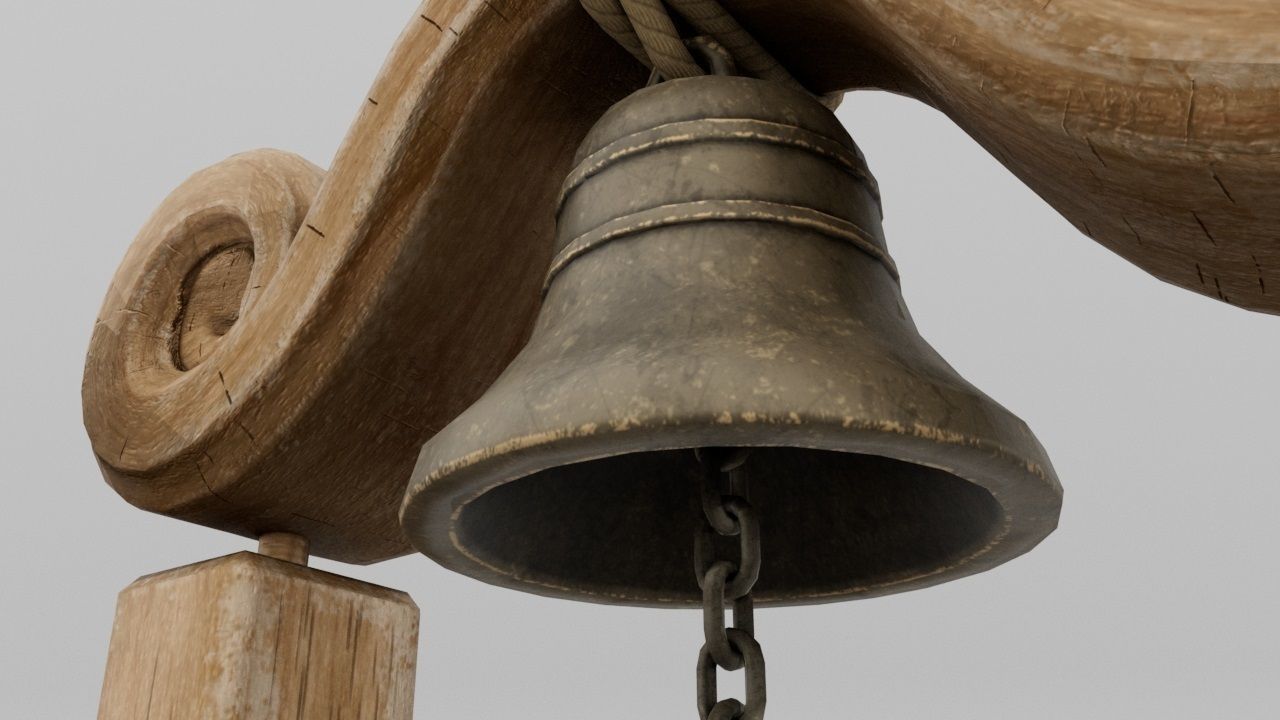Ships bell Low-poly 3D model_3