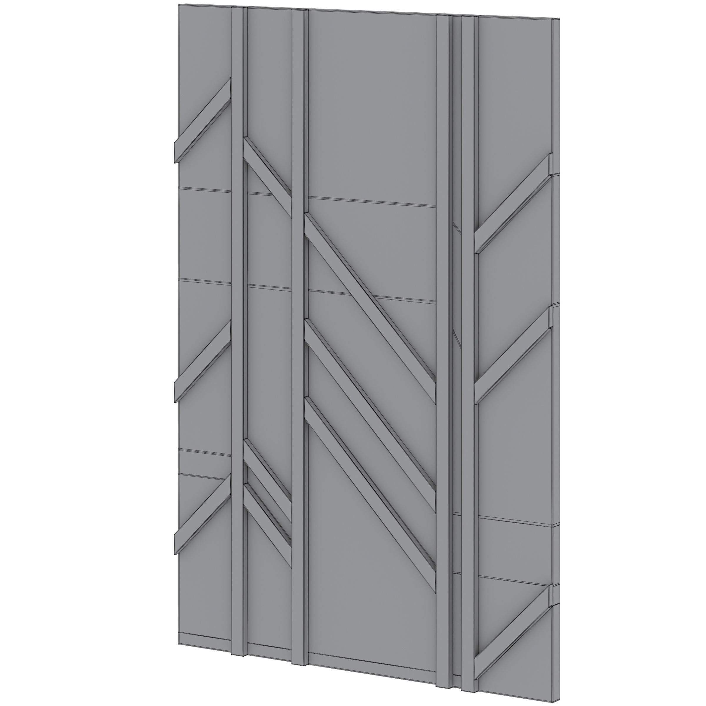 Wooden panel FRAGMENT by Wood walls 3D model_5