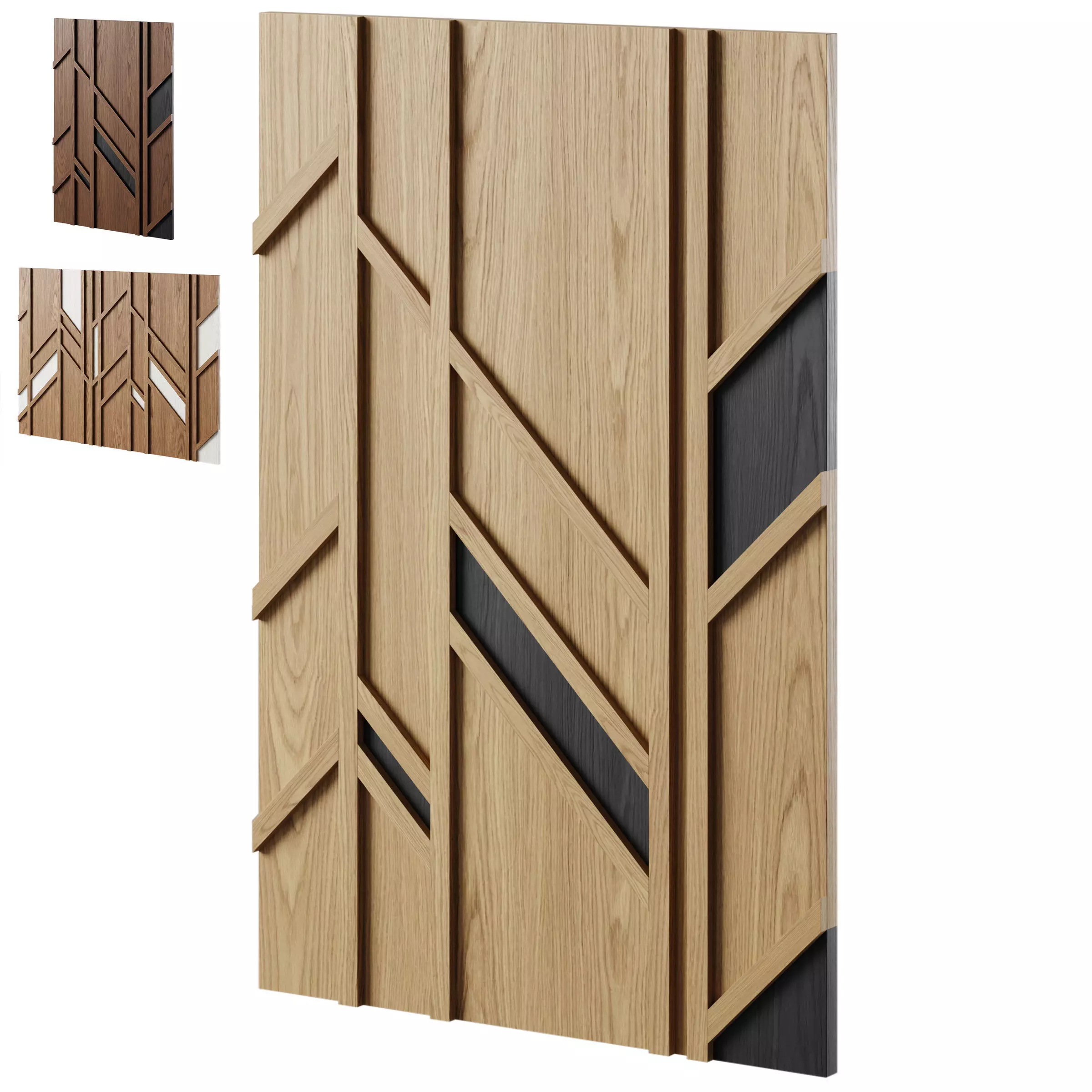 Wooden panel FRAGMENT by Wood walls 3D model_0