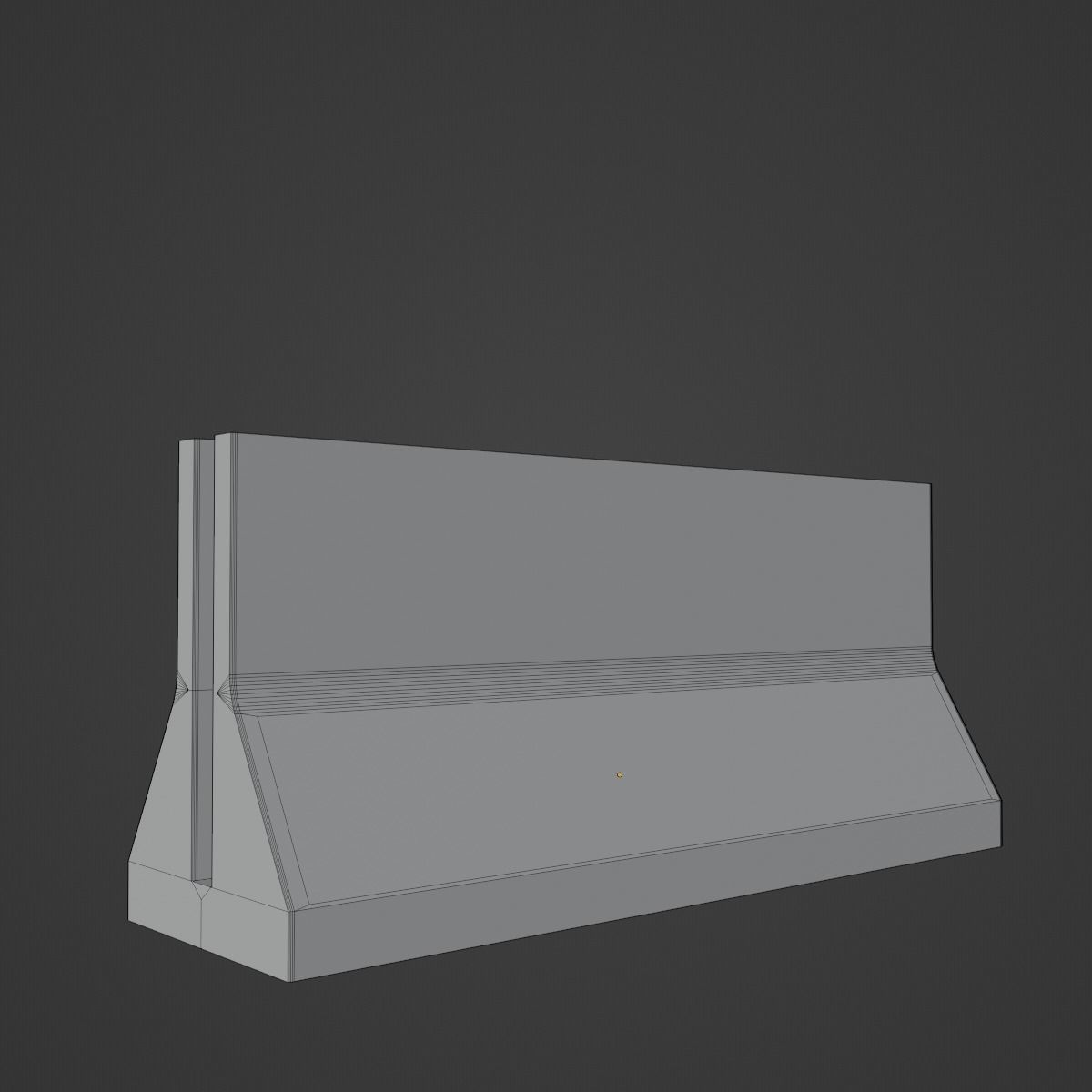 Concrete Barrier Low-poly 3D model_14