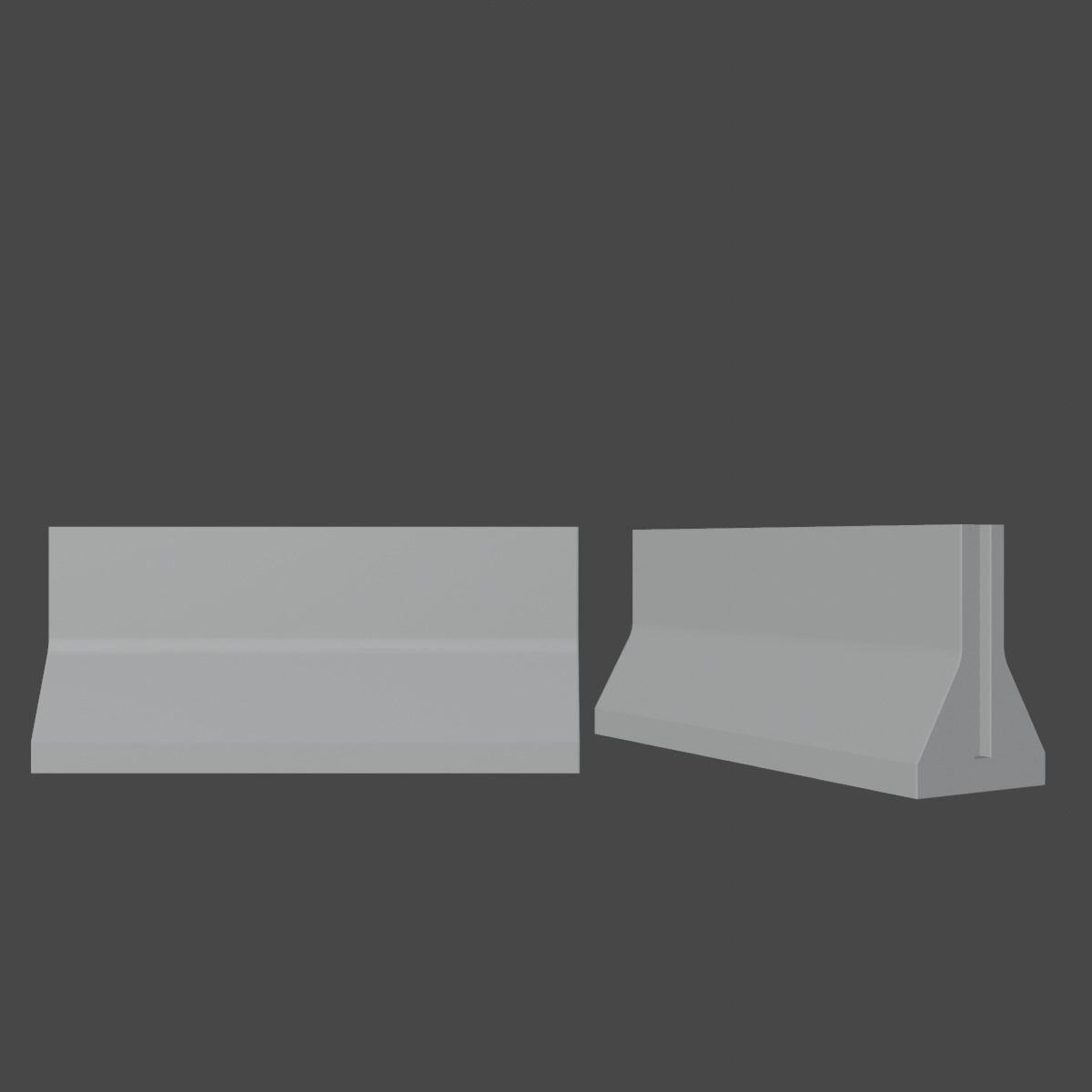 Concrete Barrier Low-poly 3D model_13