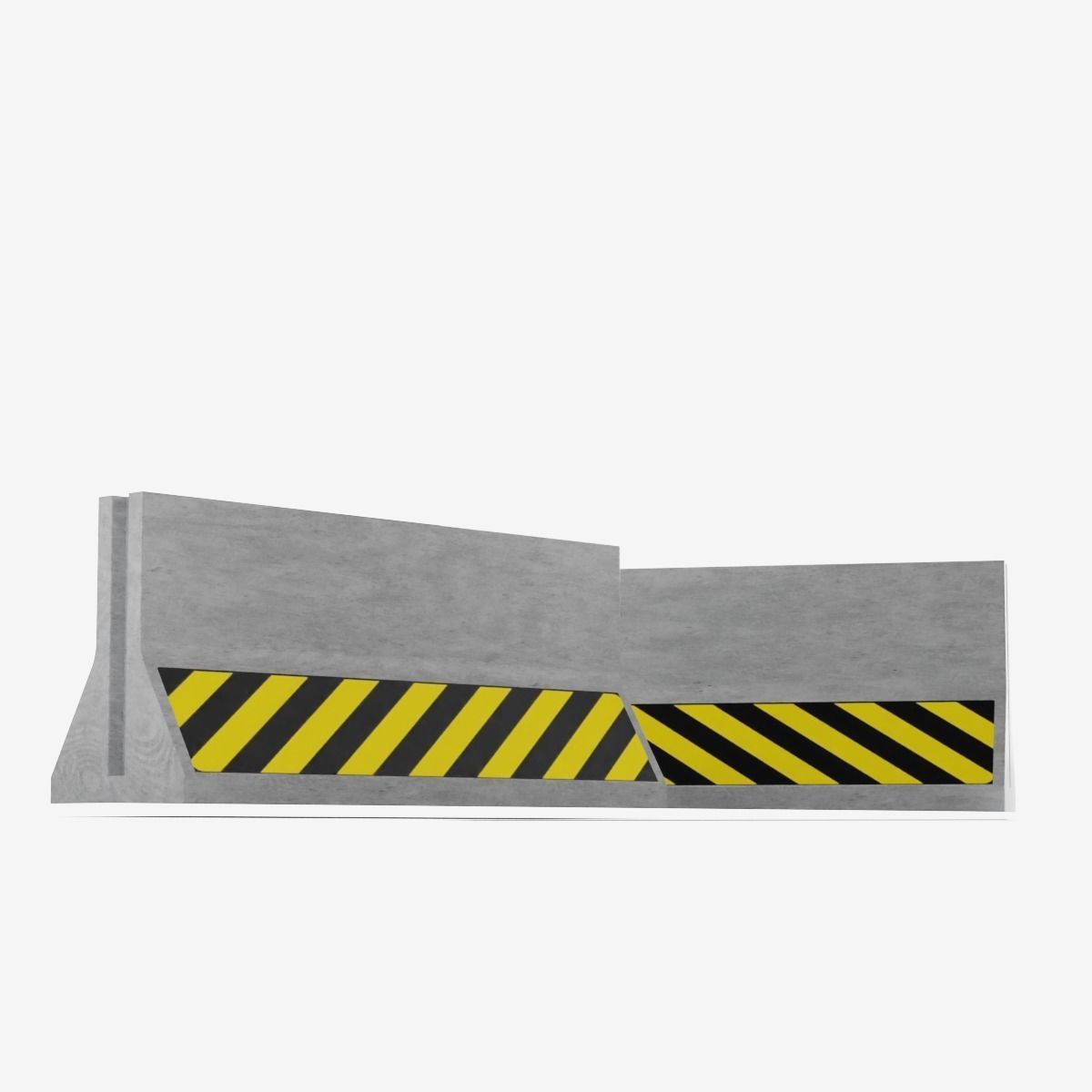 Concrete Barrier Low-poly 3D model_12