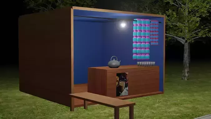 Tea Shop 3d Model Road