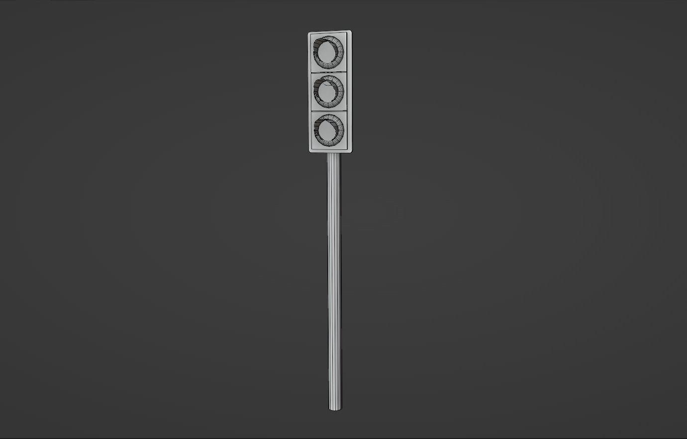 Traffic Lamp Low-poly 3D model_1